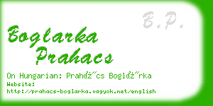 boglarka prahacs business card